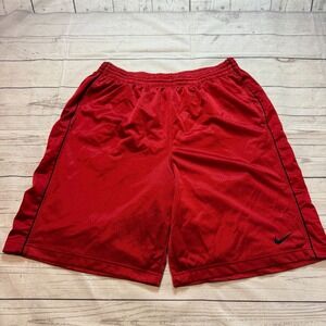 Nike Basketball Athletic Shorts  Red Y2K Baggy 9" Inseam Men's Size XL